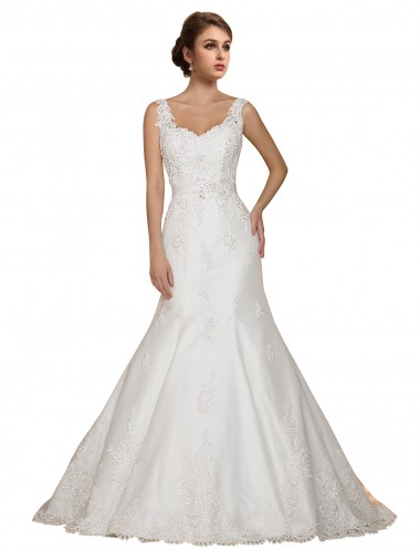 Chapel Train Ivory Cap Sleeves Mermaid Wedding Dress Birmingham