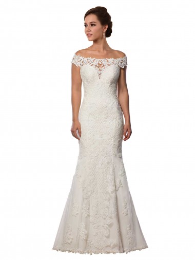 Chapel Train Ivory Cap Sleeves Mermaid Boho Wedding Dress Birmingham