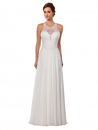 Chapel Train Ivory Sleeveless Sheath Wedding Dress Birmingham