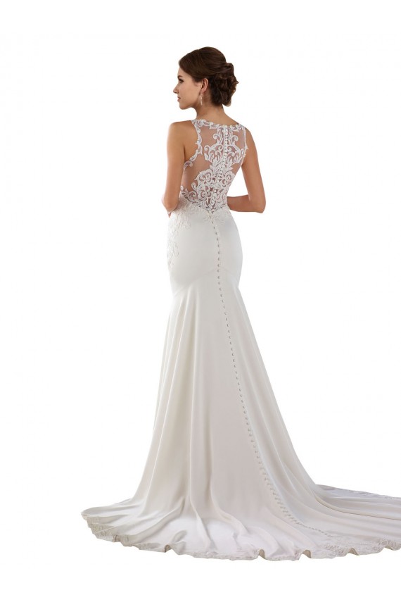 Sweep Train Ivory Sleeveless Mermaid Modern Wedding Dress Birmingham