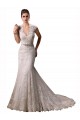 Chapel Train Ivory Cap Sleeves Mermaid Wedding Dresses Birmingham