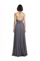 Long Slate Grey Sleeveless A-Line Soft Chiffon Bridesmaid Dress Birmingham