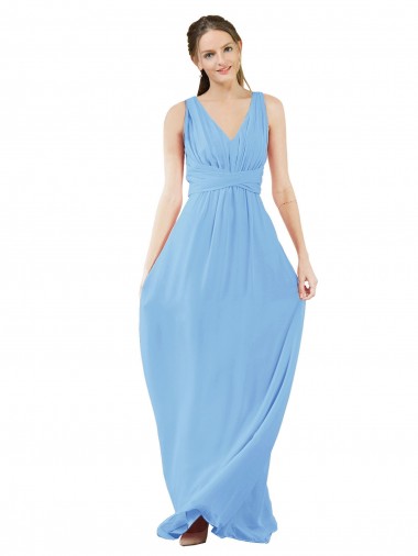 Long Periwinkle Sleeveless A-Line Bridesmaid Dress Birmingham