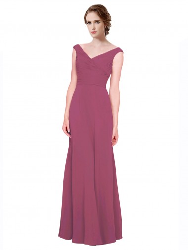 Long Mauve Taupe Sleeveless A-Line Bridesmaid Dress Birmingham