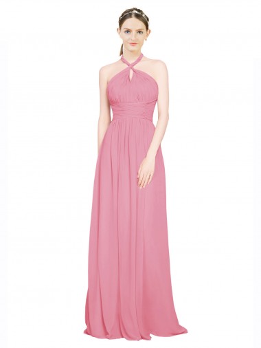 Long Skin Pink Sleeveless A-Line Bridesmaid Dress / Evening Dress Birmingham