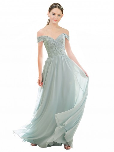 Long Sea Glass Cap Sleeves A-Line Bridesmaid Dress Birmingham