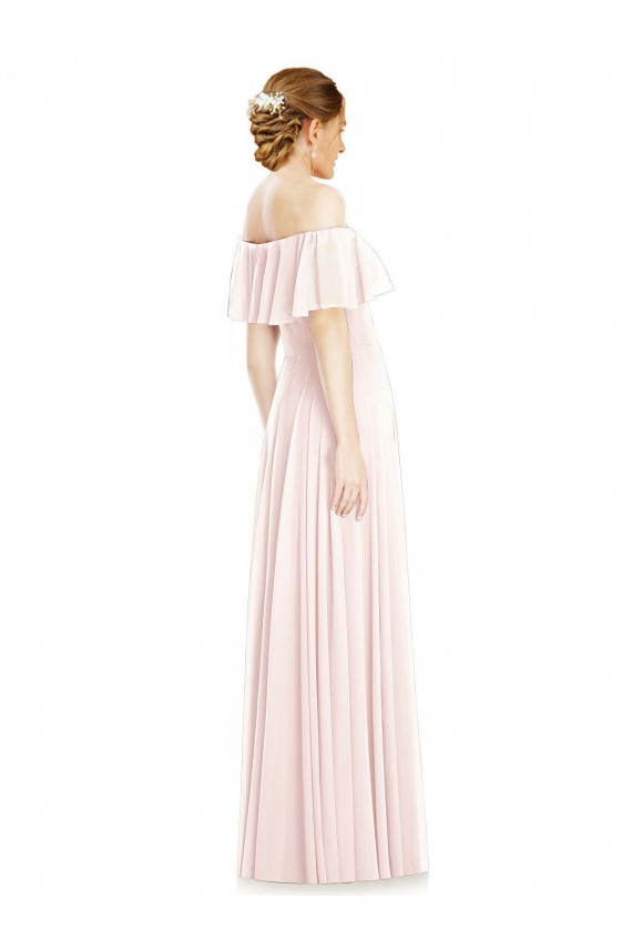 Long Pink Sleeveless A-Line Soft Chiffon Formal Bridesmaid Dress Birmingham