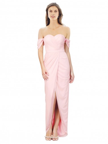 Pink Sleeveless A-Line High Low Bridesmaid Dress Birmingham