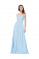 Long Light Sky Blue Sleeveless A-Line Keyhole Back Formal Dress / Bridesmaid Dress Birmingham