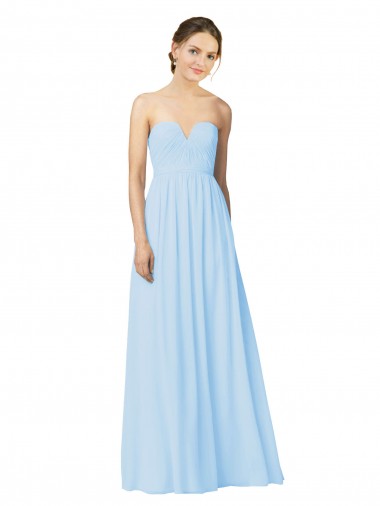 Long Light Sky Blue Sleeveless A-Line Formal Dress / Bridesmaid Dress Birmingham