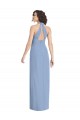 Long Dusty Blue Sleeveless Trumpet Open Back Formal Evening Gown / Bridesmaid Dress Birmingham