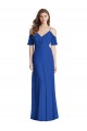 Long Royal Blue Cold Shoulder Trumpet V-Back Semi Formal Evening Dress / Bridesmaid Dress Birmingham