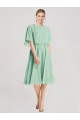 Knee Length Mint Green Flutter Sleeves A-Line Tie Back Bridesmaid Dress Birmingham