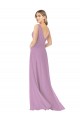 Long Dark Lavender Sleeveless A-Line Soft Chiffon Bridal Party Dress Birmingham