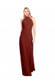 Long Burgundy Sleeveless A-Line Open Back Prom Dress / Bridesmaid Dress Birmingham