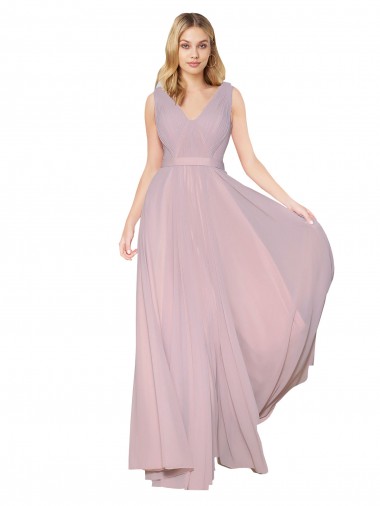 Long Primrose Sleeveless A-Line V-Back Formal Evening Gown / Prom Dress / Bridesmaid Dress Birmingham