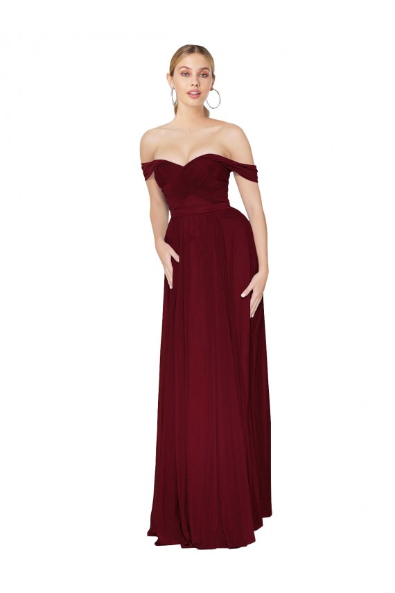 Long Burgundy Sleeveless Mermaid Formal Dress / Bridesmaid Dress Birmingham