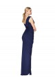 Long Dark Navy Sleeveless Mermaid V-Back Front Slit Formal Evening Gown / Prom Dress / Bridesmaid Dress Birmingham