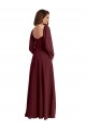 Long Burgundy Gold Long Sleeves A-Line Bridesmaid Dress / Evening Dress Birmingham