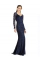 Long Dark Navy Long Sleeves Mermaid Keyhole Back Prom Dress / Bridesmaid Dress Birmingham