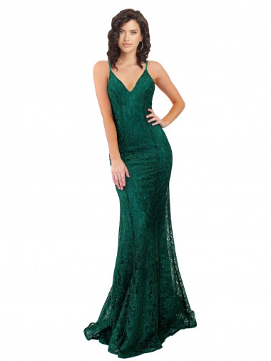 Long Dark Green Sleeveless Mermaid Open Back Black Tie Evening Gown / Prom Dress / Bridesmaid Dress Birmingham