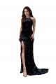 Long Black Sleeveless Mermaid Open Back High Slit Black Tie Evening Gown / Prom Dress / Bridesmaid Dress Birmingham