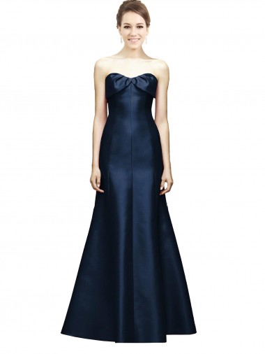 Long Dark Navy Sleeveless Mermaid Bridesmaid Dress Birmingham