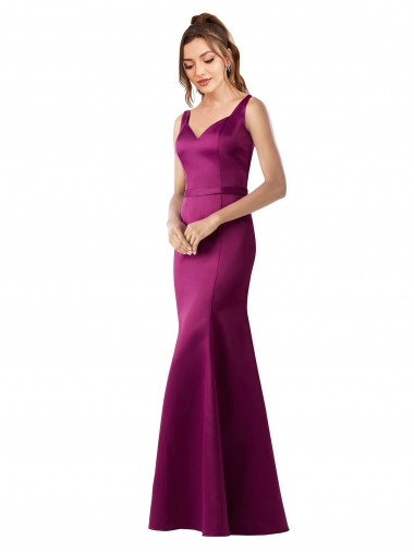 Long Merlot Sleeveless Sheath Open Back Black Tie Evening Gown / Prom Dress / Bridesmaid Dress Birmingham