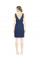 Knee Length Dark Navy Sleeveless A-Line Open Back Evening Gown / Bridesmaid Dress Birmingham