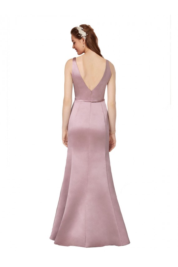 Long Burgundy Sleeveless Sheath V-Back Formal Evening Gown / Prom Dress / Bridesmaid Dress Birmingham