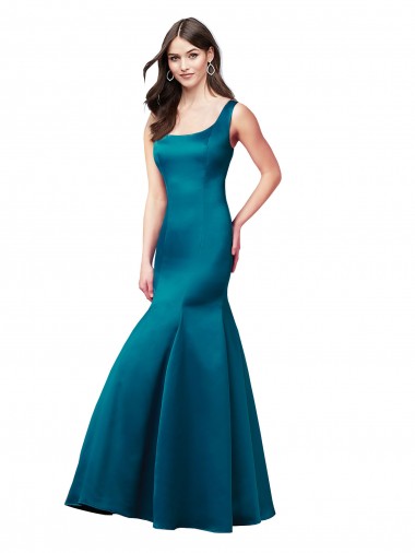 Long Peacock Blue Sleeveless Mermaid Prom Dress / Bridesmaid Dress Birmingham