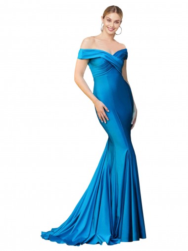 Long Peacock Blue Sleeveless Mermaid Formal Evening Gown / Prom Dress / Bridesmaid Dress Birmingham