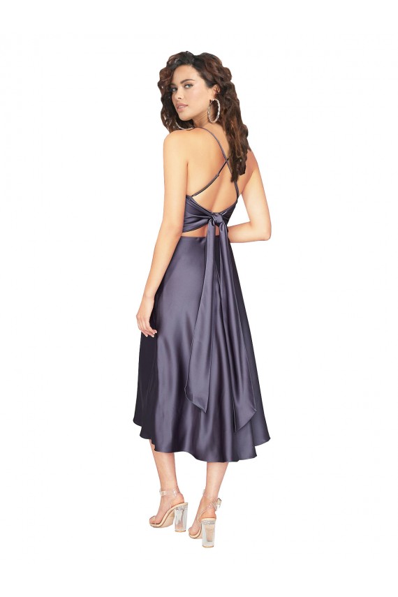 Midi Length Dusk Sleeveless A-Line Keyhole Back Prom Dress / Bridesmaid Dress Birmingham