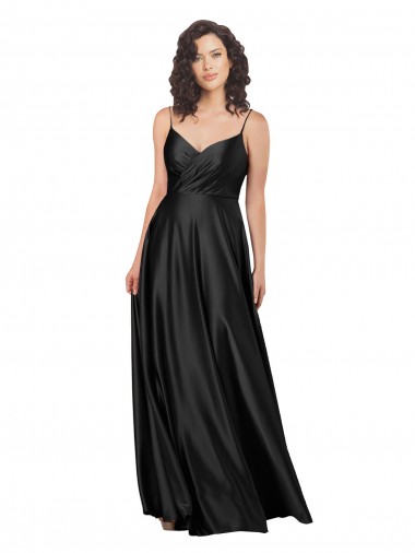 Long Black Sleeveless A-Line Low Back Formal Dress / Bridesmaid Dress Birmingham