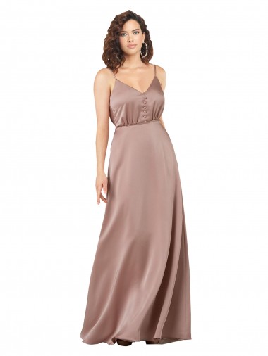 Long Dusty Pink Sleeveless A-Line Formal Evening Gown / Bridesmaid Dress Birmingham