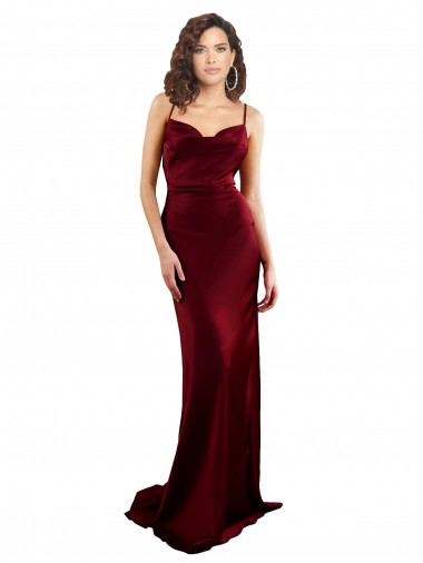 Long Burgundy Sleeveless Sheath Open Back Formal Evening Gown / Prom Dress / Bridesmaid Dress Birmingham