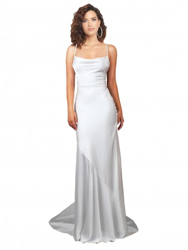 Sweep Train White Sleeveless Sheath Open Back Beach Wedding Dress Birmingham