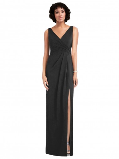 Long Black Sleeveless Sheath V-Back Formal Evening Gown / Prom Dress / Bridesmaid Dress Birmingham