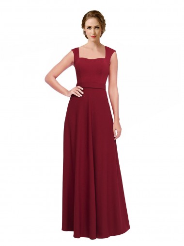 Long Burgundy Sleeveless A-Line Prom Dress / Bridesmaid Dress Birmingham