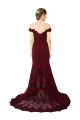 Sweep Train Burgundy Gold Sleeveless Mermaid V-Back Formal Evening Gown / Prom Dress / Bridesmaid Dress Birmingham