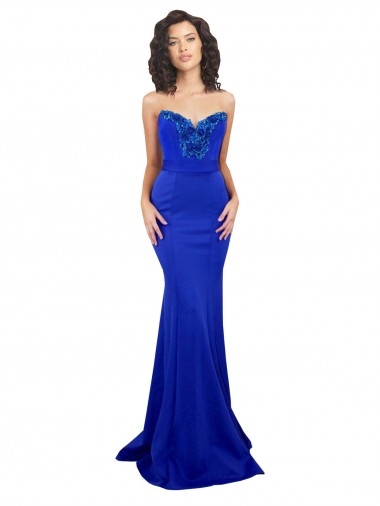 Long Royal Blue Sleeveless Mermaid Low Back Formal Evening Gown / Prom Dress / Bridesmaid Dress Birmingham