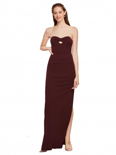 Long Burgundy Gold Sleeveless Sheath Formal Evening Gown / Prom Dress / Bridesmaid Dress Birmingham