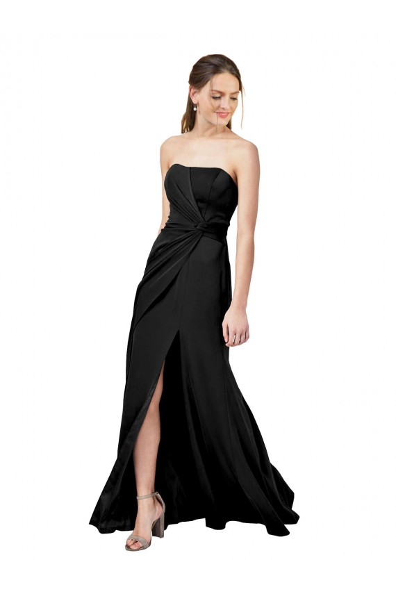 Long Black Sleeveless Sheath Low Back Formal Dress / Bridesmaid Dress Birmingham