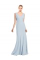 Long Light Sky Blue Sleeveless Trumpet Low Back Bridesmaid Dress / Formal Dress Birmingham