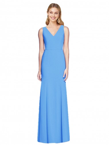 Long Peacock Blue Sleeveless Trumpet Keyhole Back Semi Formal Evening Dress / Prom Dress / Bridesmaid Dress Birmingham