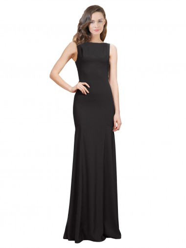 Long Black Sleeveless Mermaid Open Back Prom Dress / Bridesmaid Dress Birmingham