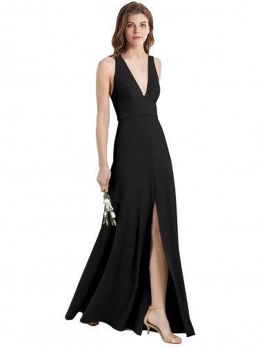 Long Black Sleeveless Sheath Front Slit Formal Evening Gown / Prom Dress / Bridesmaid Dress Birmingham