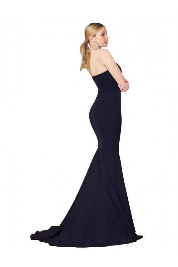 Sweep Train Dark Navy Sleeveless Mermaid Formal Evening Gown / Prom Dress / Bridesmaid Dress Birmingham