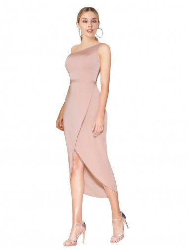 Knee Length Mauve Sleeveless Mermaid Formal Dress / Bridesmaid Dress Birmingham