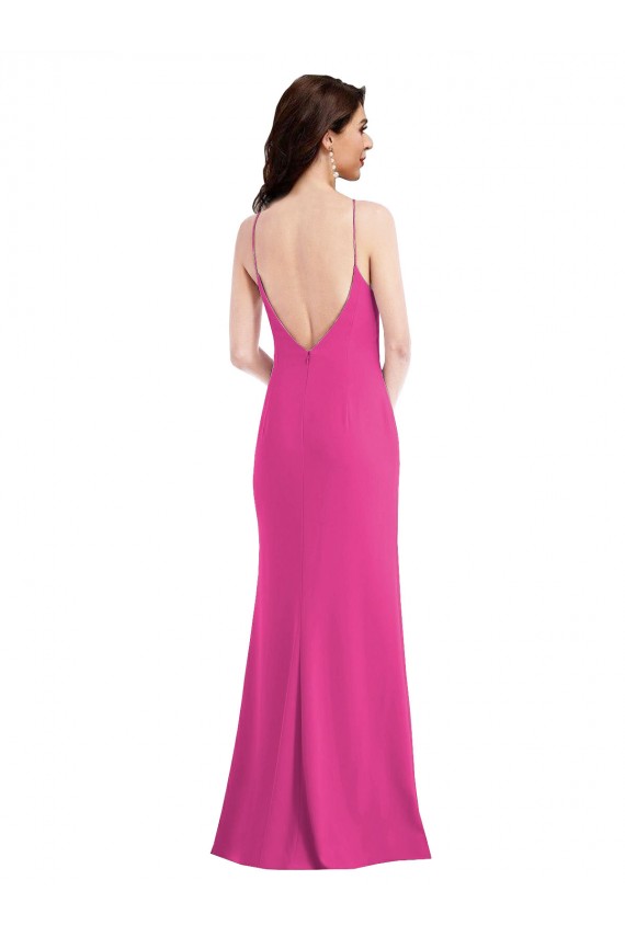 Long Fuchsia Sleeveless Trumpet Open Back Formal Evening Gown / Prom Dress / Bridesmaid Dress Birmingham